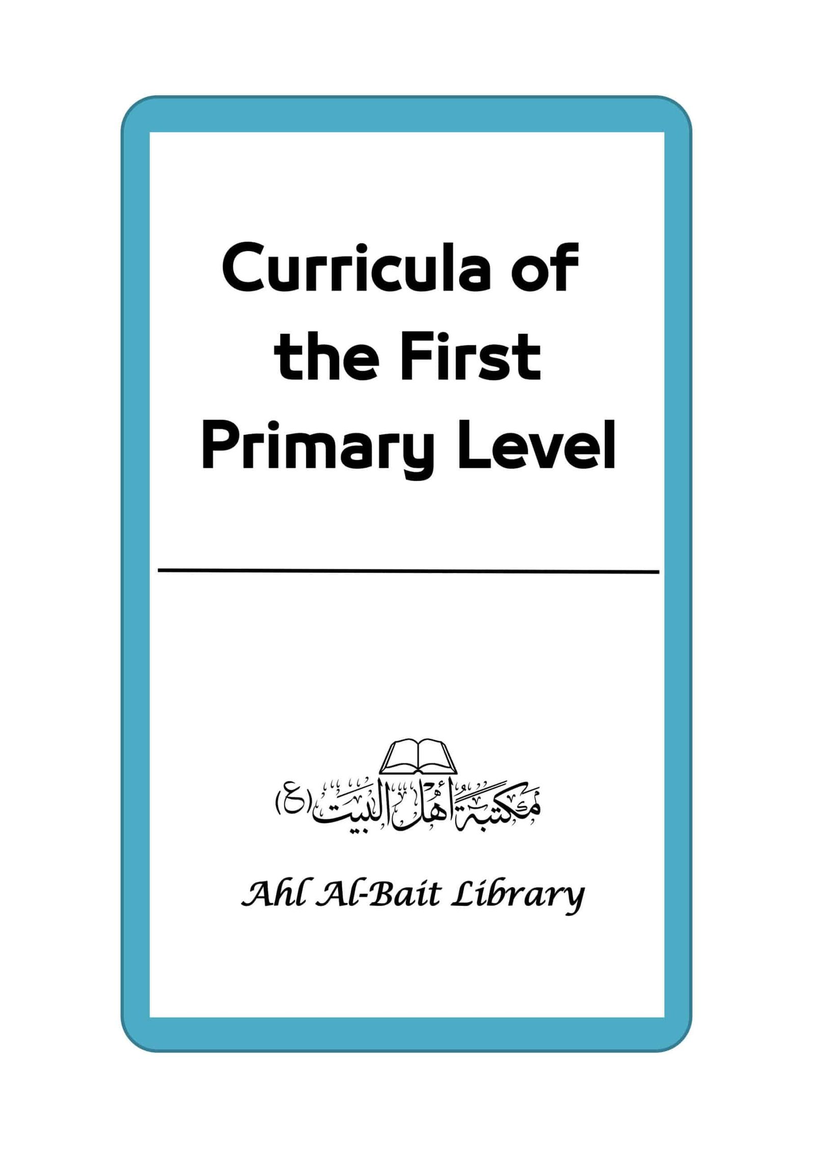 urricula ofthe FirstPrimary Level